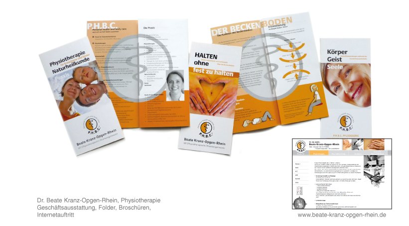 Dr. Beate Kranz-Opgen-Rhein, Physiotherapie - Geschäftsausstattung, Folder, Broschüren, Internetauftritt